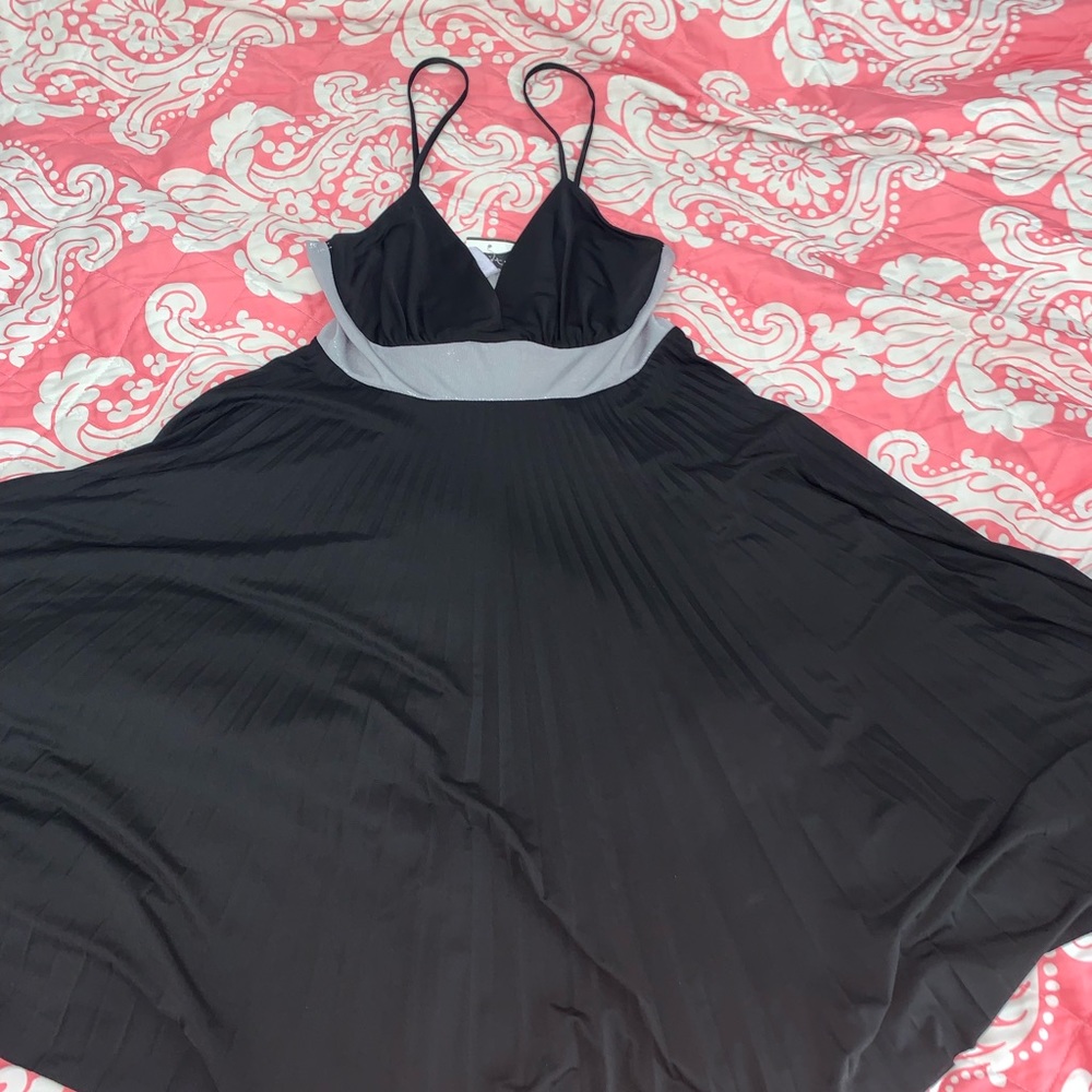 Brand new black and silver flowy fan dress